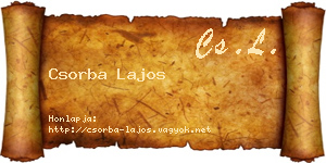 Csorba Lajos névjegykártya